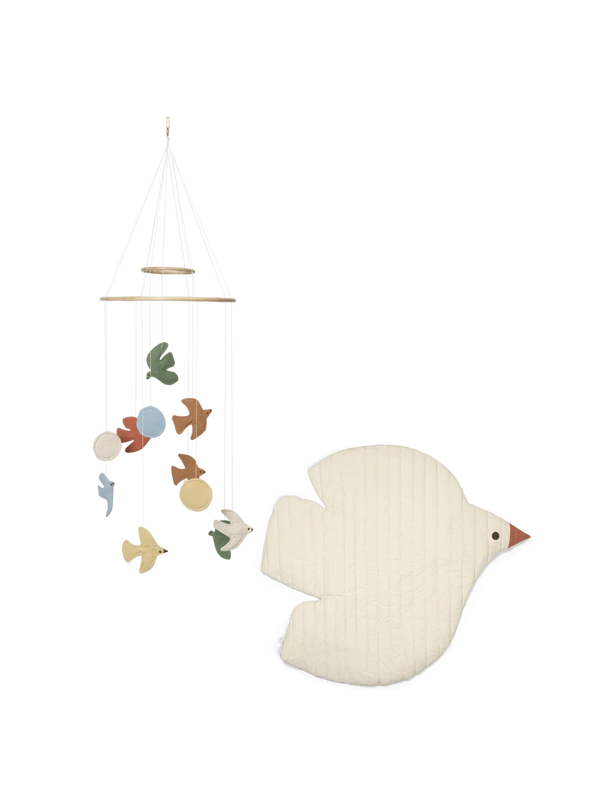 Swif Bird Mobile - Multi & Quilted Mat - Undyed - Gift Set