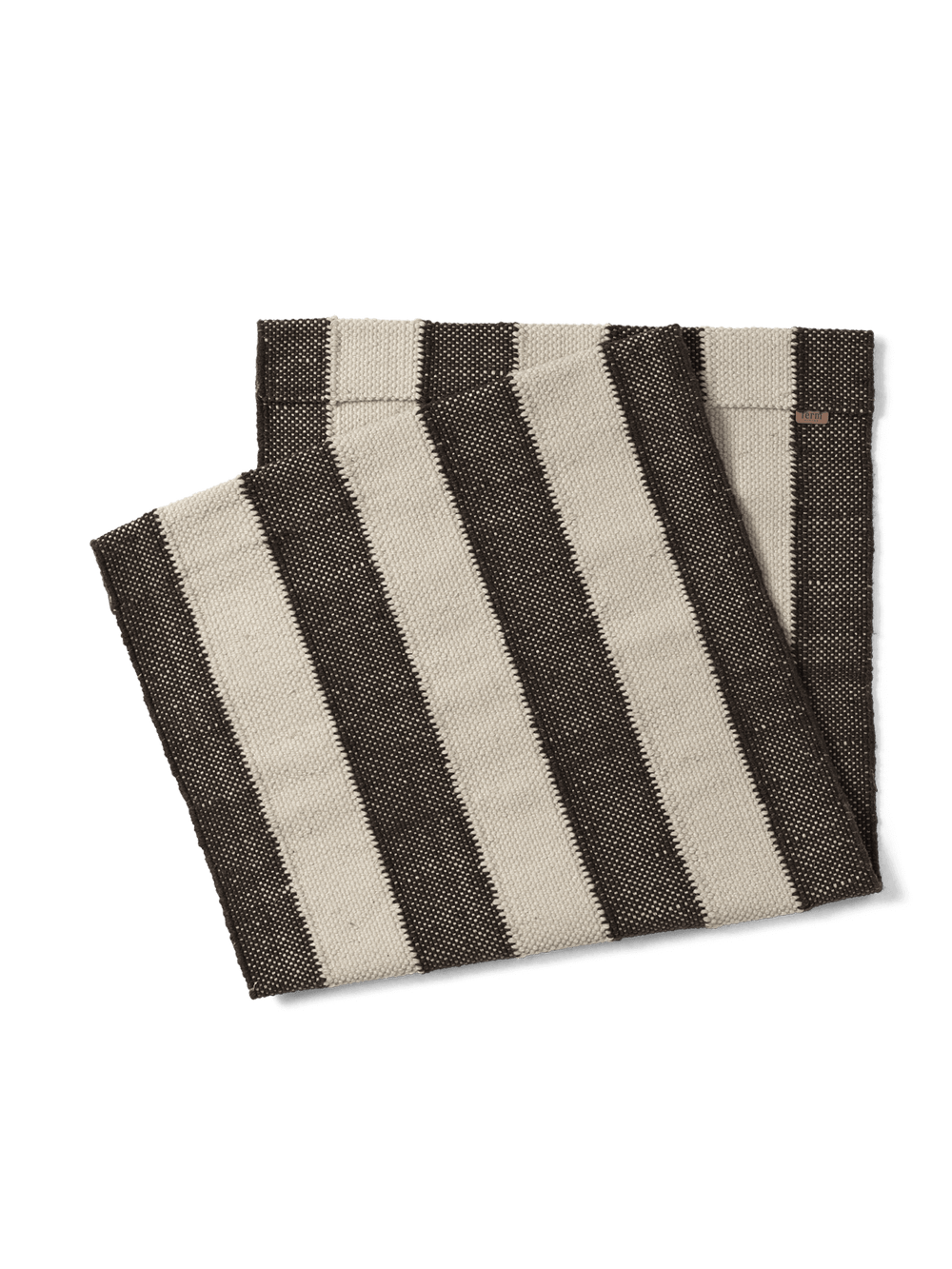 Desert Lounge Seat in off-white/chocolate, folded striped woven seat cover