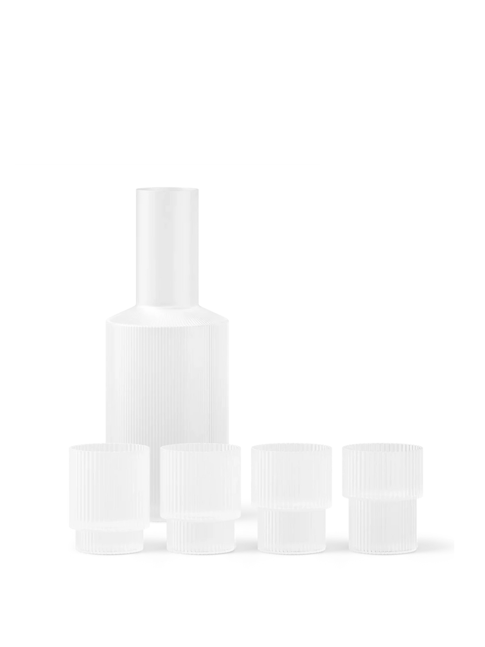 Ripple Glasses - Set of 4 & Carafe Gift Set - Frosted