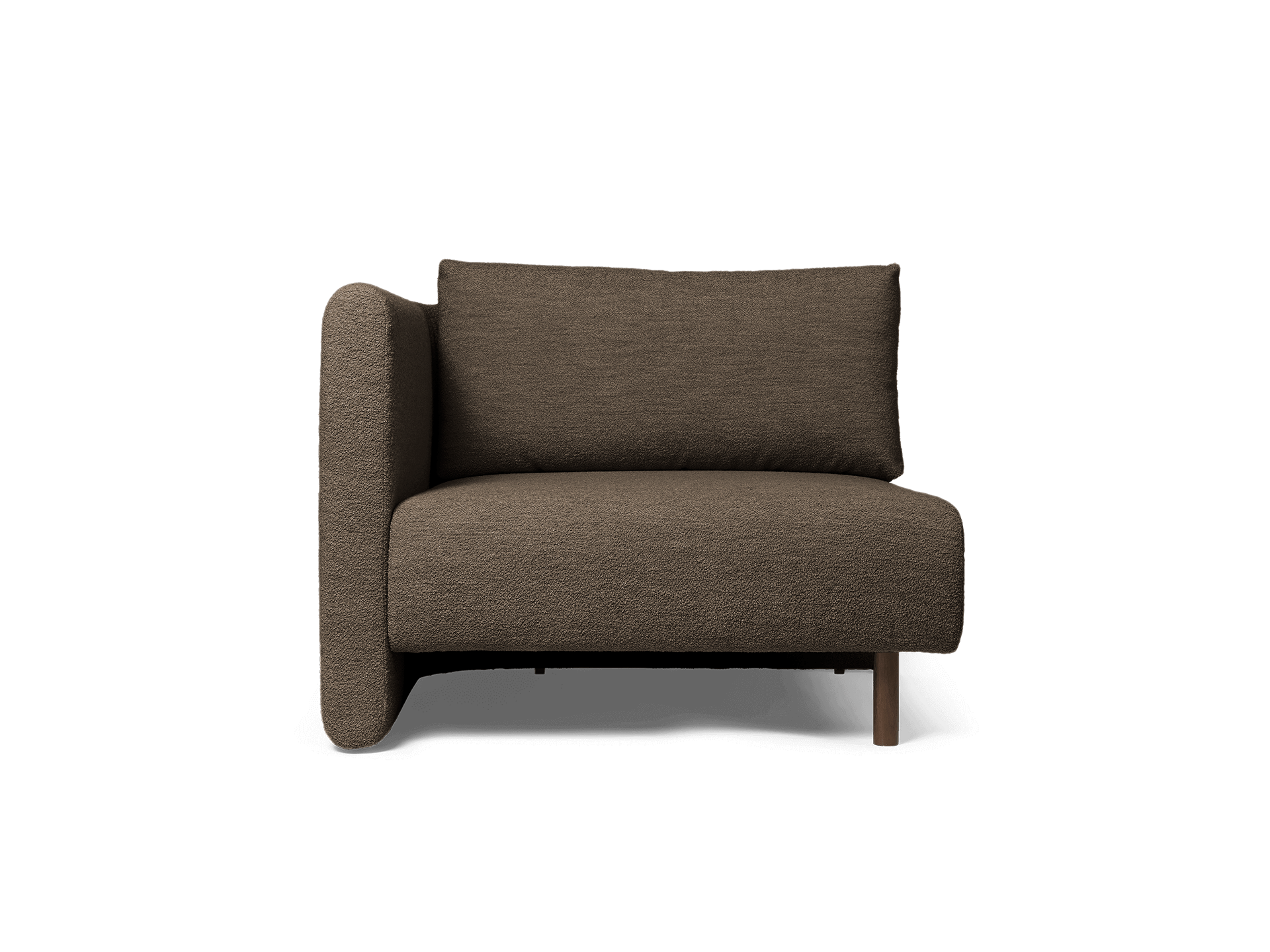 Dase Sofa Armrest Left Soft Bouclé - Dark Brown - UK