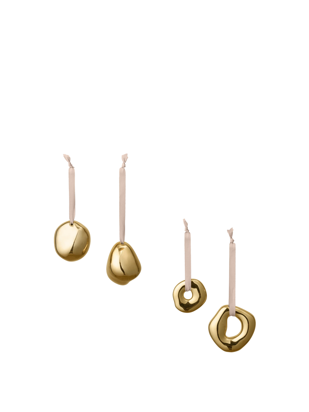 Orrith Ornaments - Set of 2 & Bellure Baubles - Set of 2 - Gift Set - Brass Finish