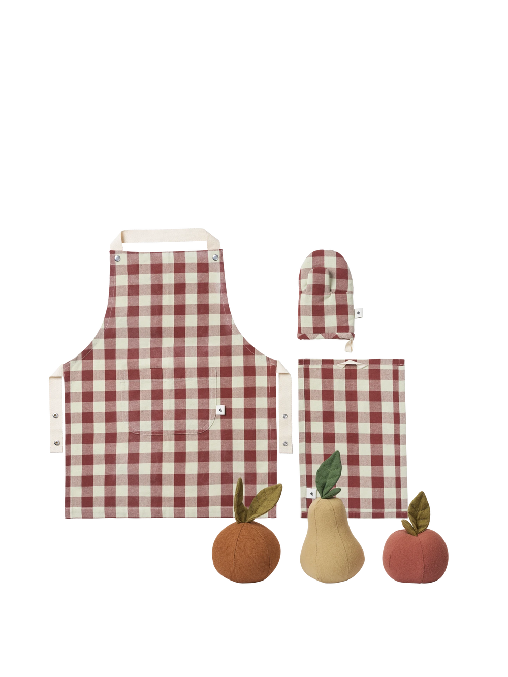 Bothy Kids Kitchen Set - Cinnamon/Grey Green & Edi Play Fruits - Set of 3 - Gift Set