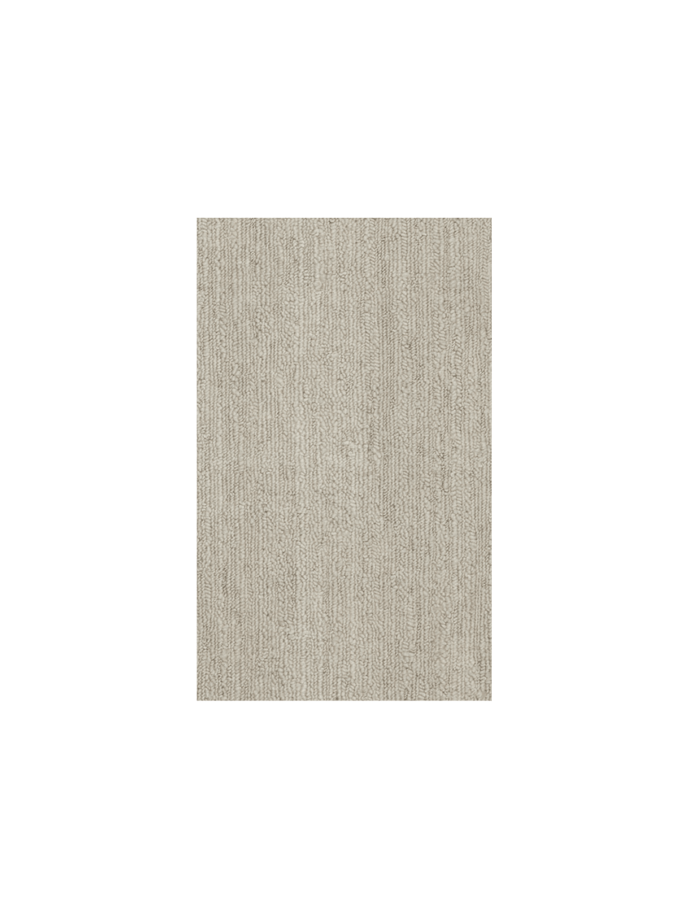 Seifa rug sample in off-white with ribbed looped pile