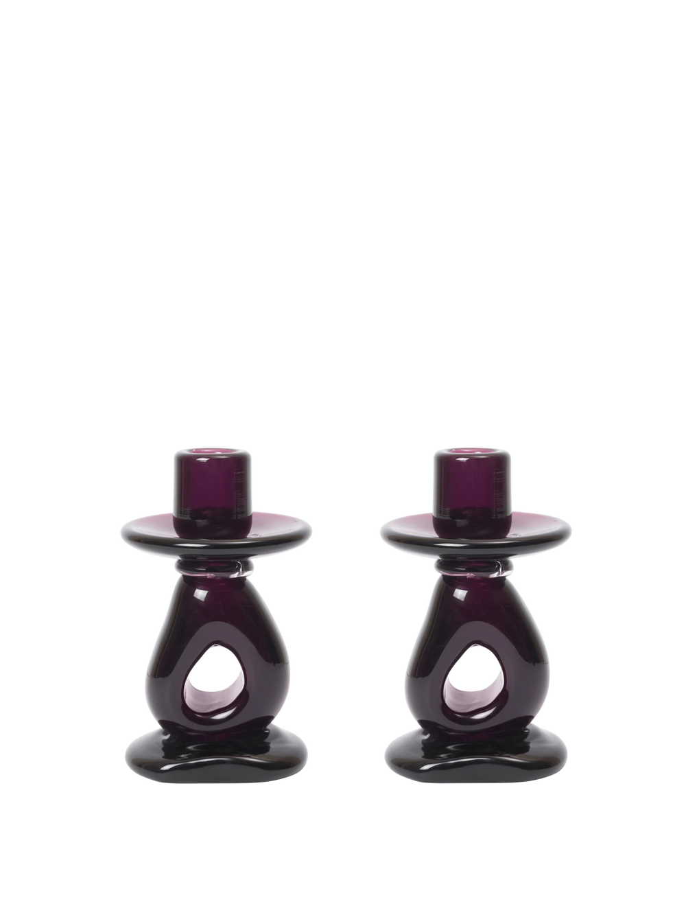 Damo Candle Holder - 16 - Set of 2 - Gift Set - Dark Grape