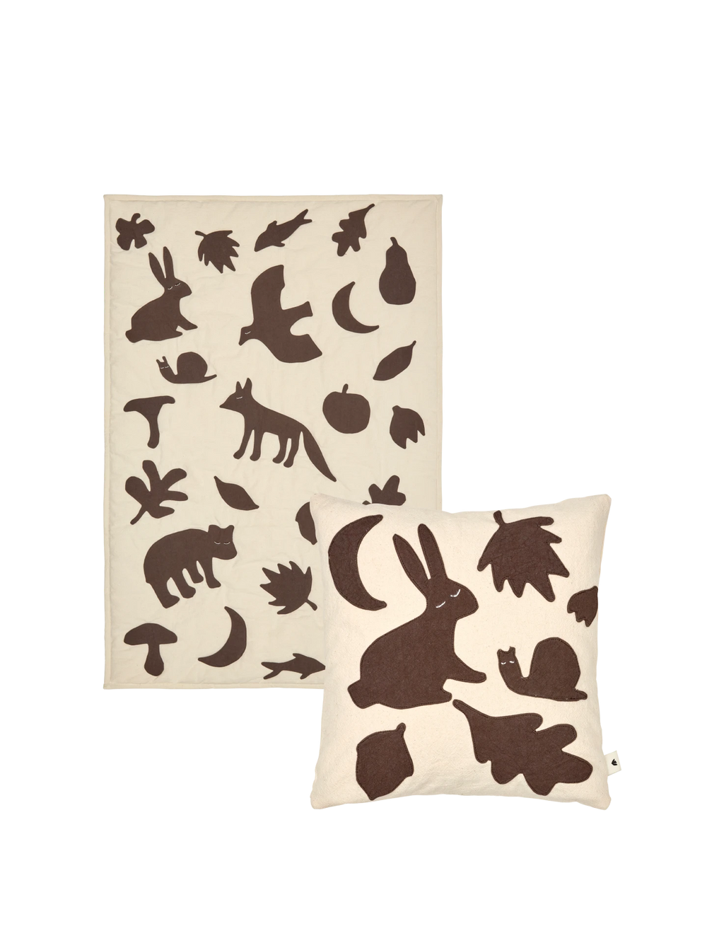 Lunden Blanket & Cushion Gift Set - Off-White/Dark Chocolate