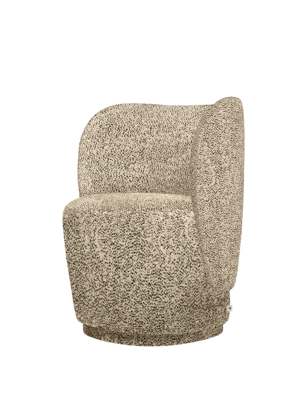 Rico Club Chair swivel in Poppy Velvet Butter/Black, seen at an angle