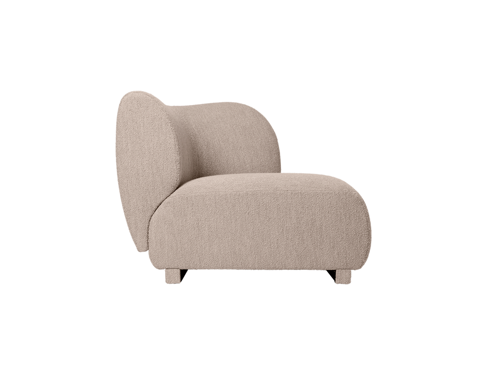 Sofa module with right armrest in Natural, seen from the side