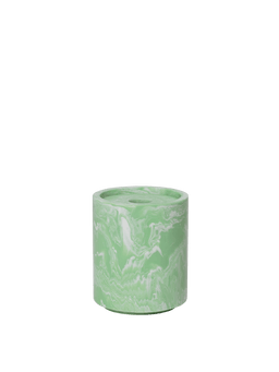 Mist Container in seafoam, round marbled container with hole in the lid
