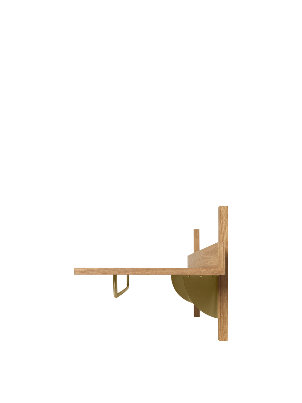 Sector Rack Shelf - Natural Oak/Brass