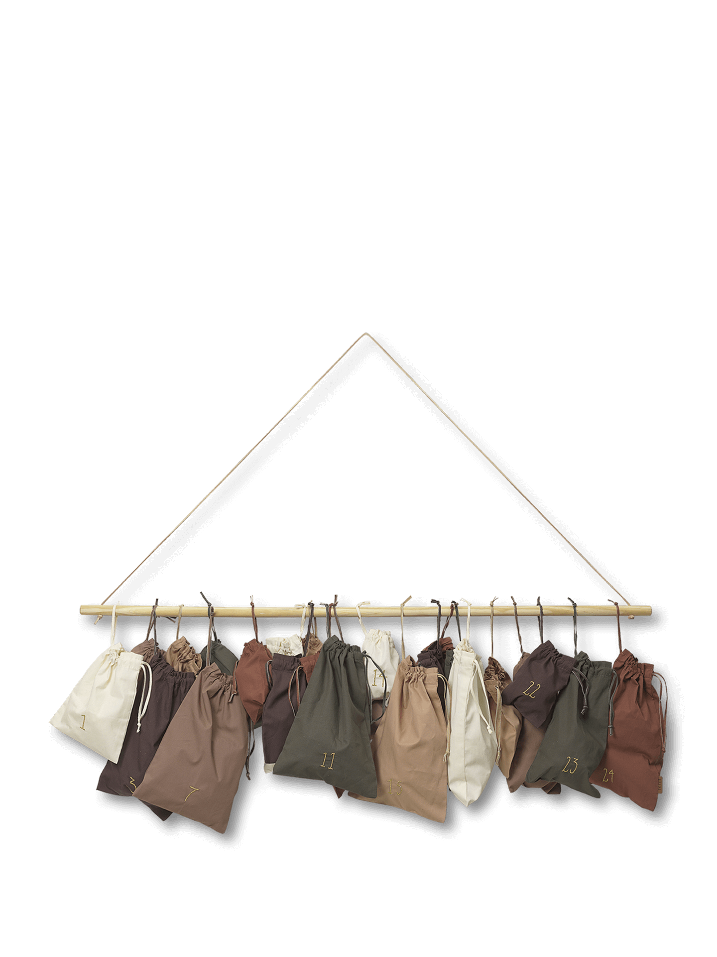 Countdown to Christmas | Advent Calendar with 24 cotton pouches