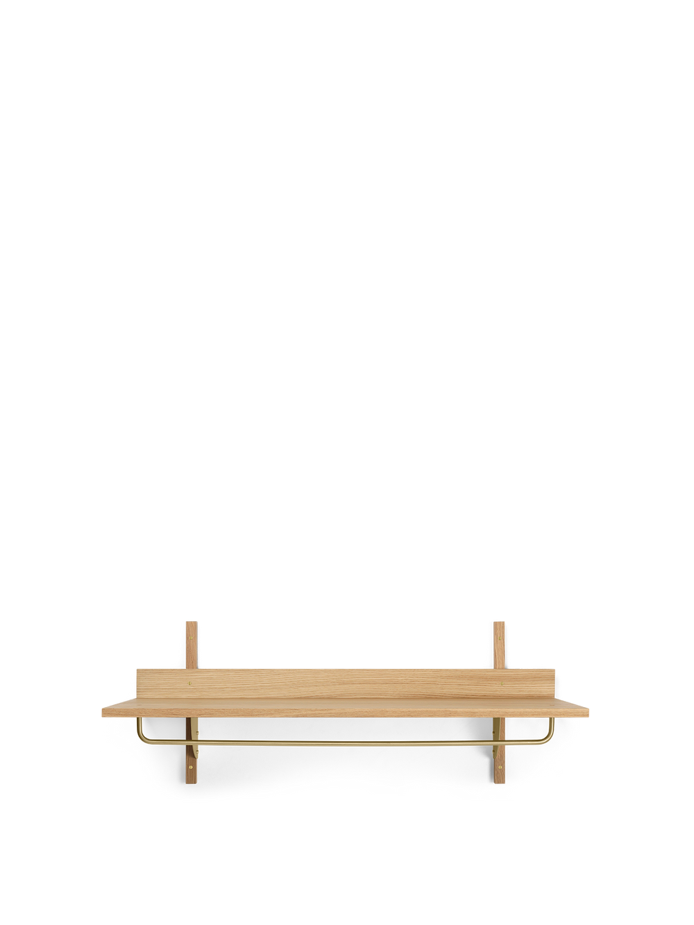 Sector Rack Shelf - Natural Oak/Brass