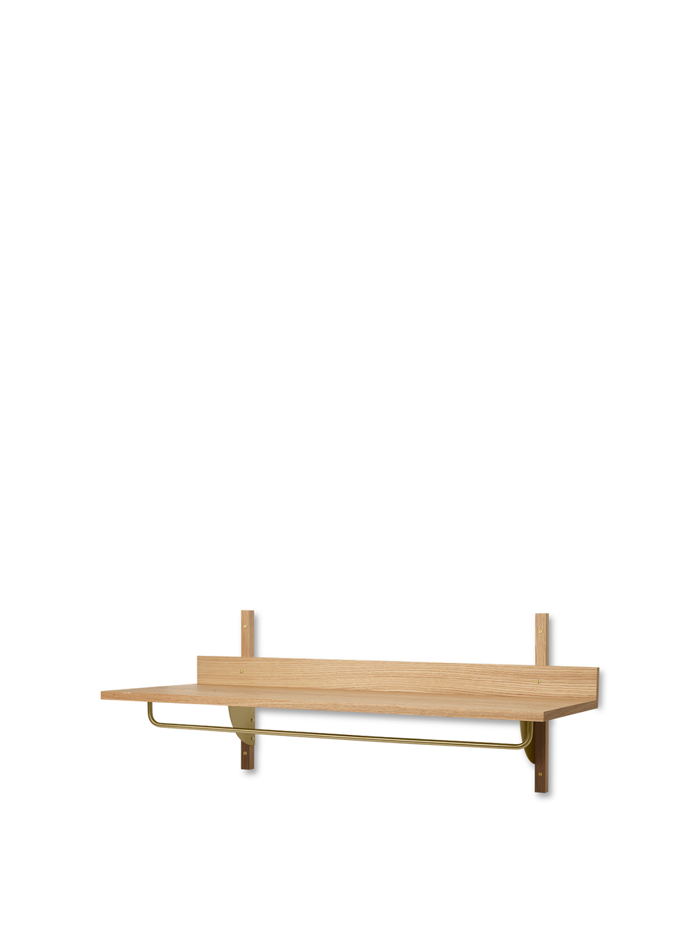 Sector Rack Shelf - Natural Oak/Brass