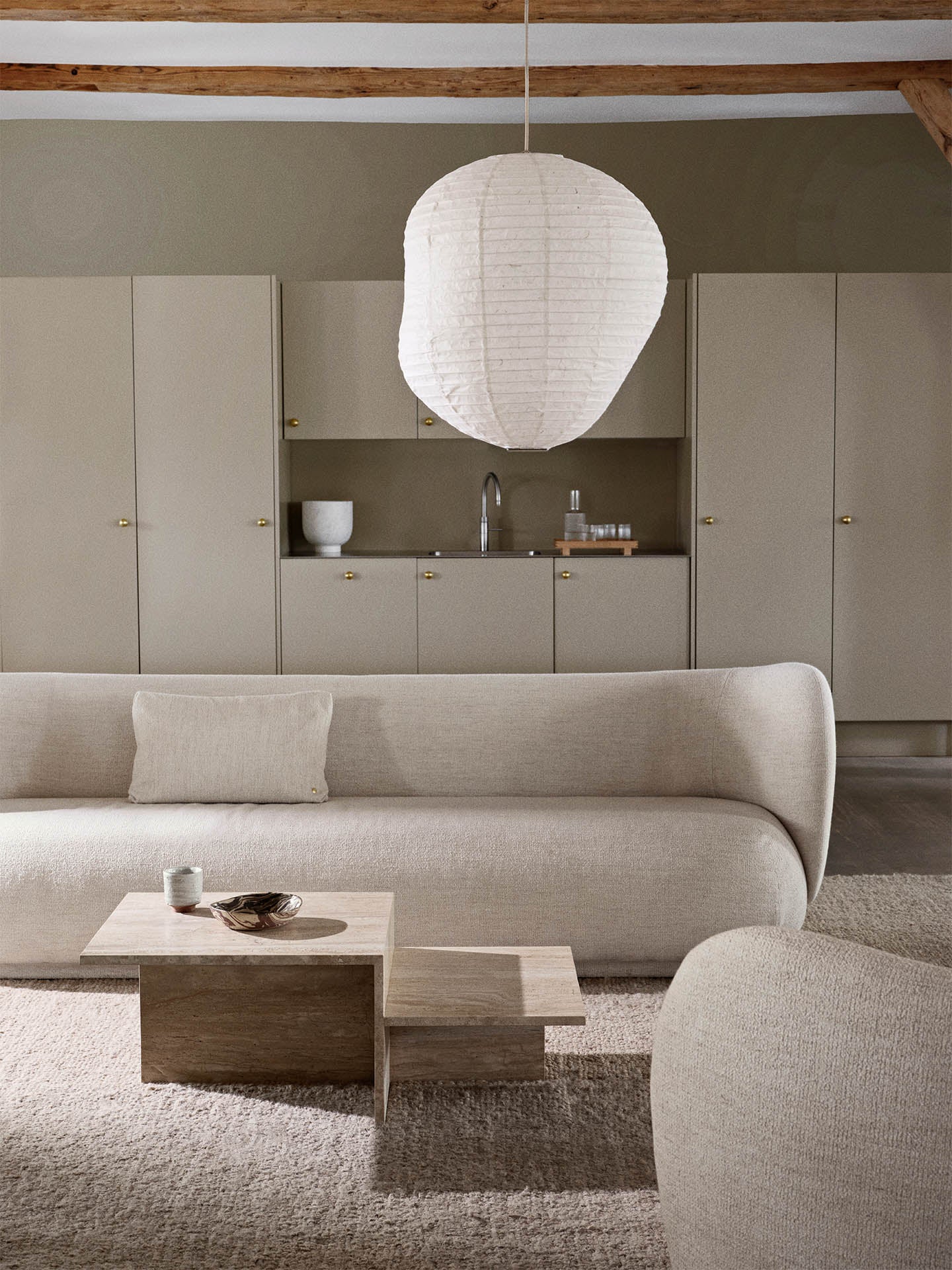 【美品】Ferm Living travertine coffee table Distinct Coffee Table | Coffee table in travertine | Ferm Living