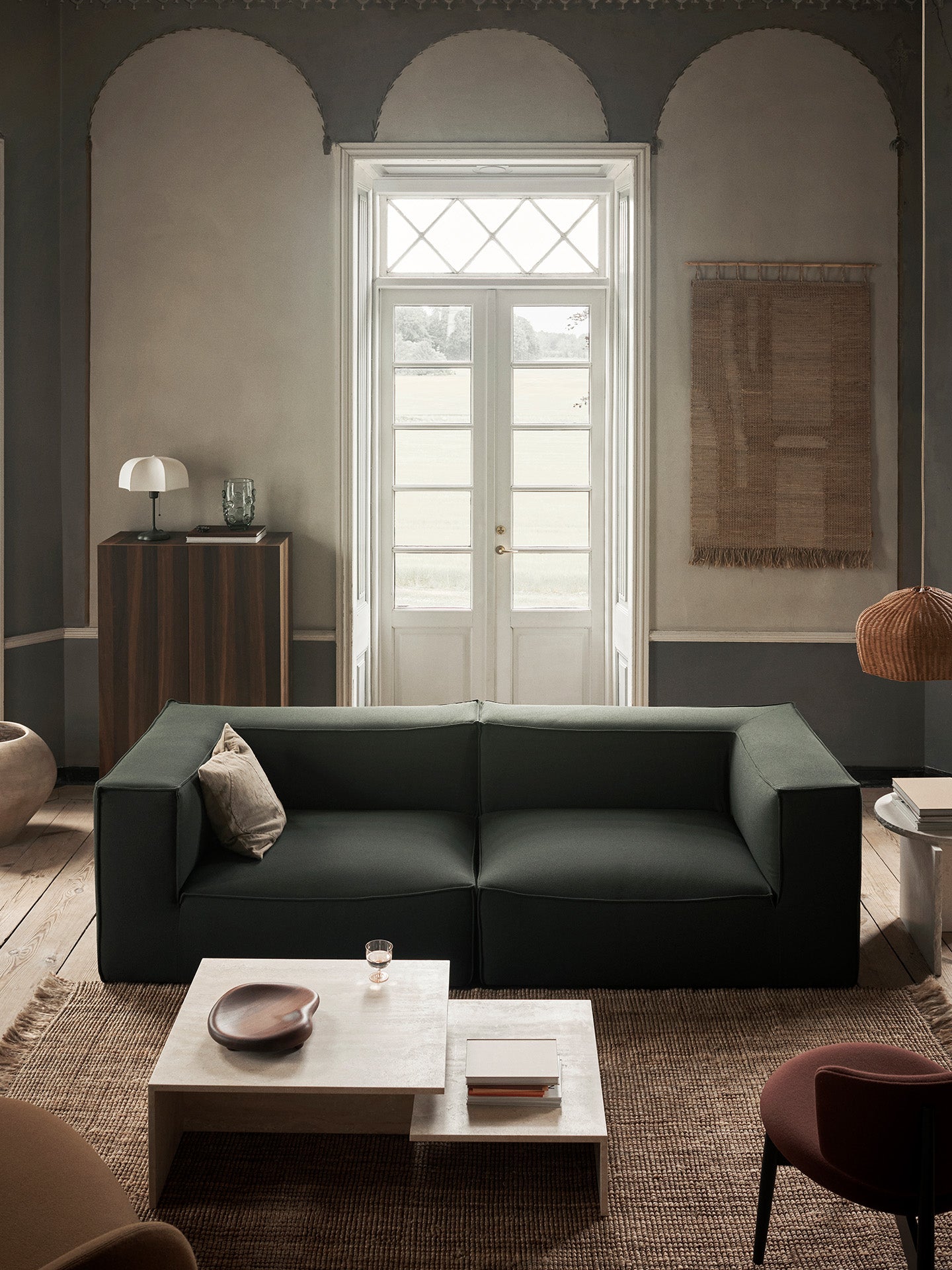 Distinct Grande Duo Tables - Travertine | Ferm Living