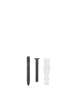 Hook Kit in black brass, two screws and a wall plug